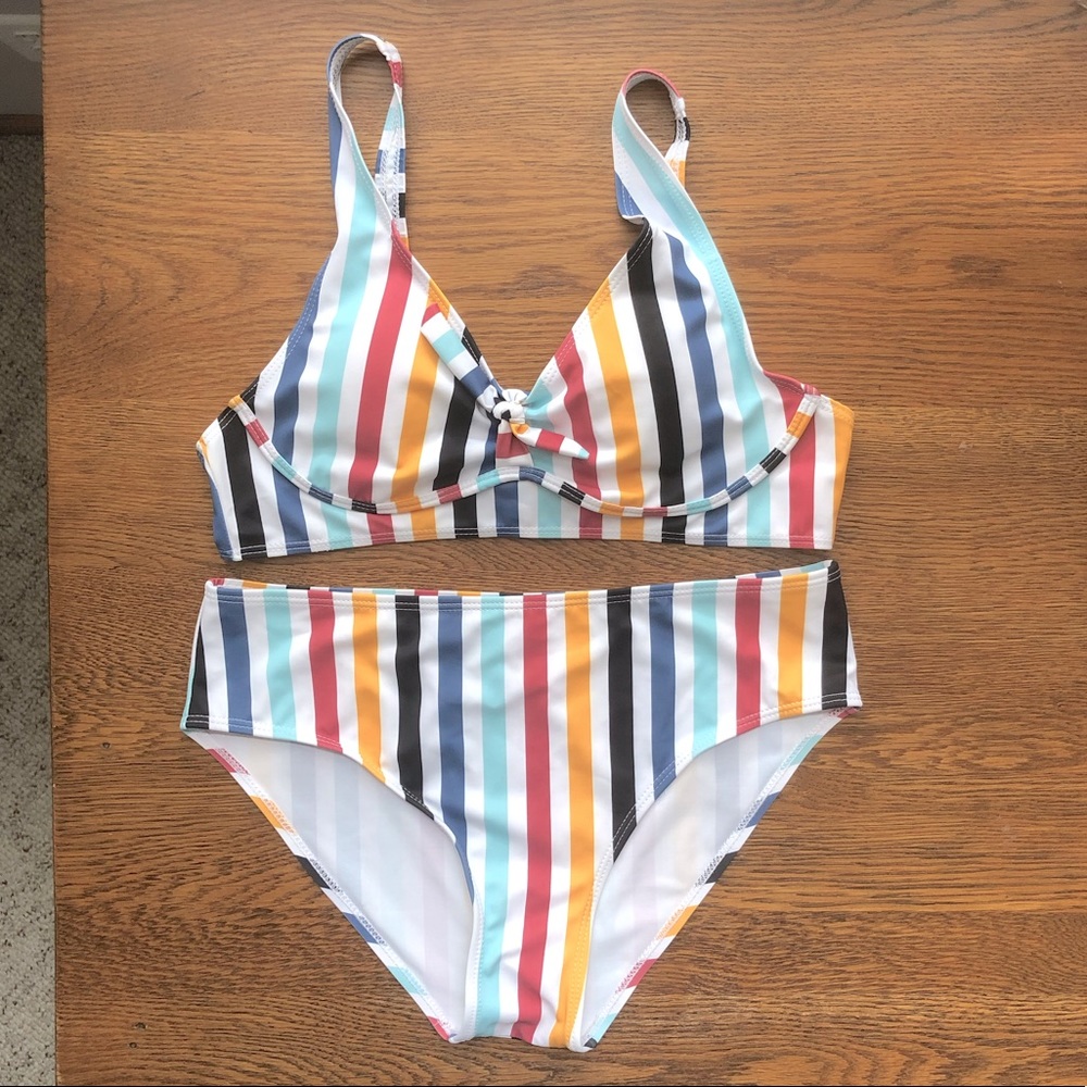NWOT Striped bikini
